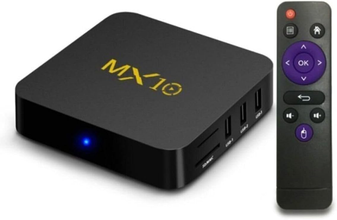 Junglee 4K Ultra Hd Android Tv Box Mx10 Ram:1Gb Rom:8Gb Android Media Player Black MX10