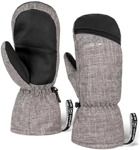 Tough Outdoors Winter Ski Mittens for Women & Men - Waterproof Insulated Snowboard Gloves - Snowboarding Snow Glove Mitten