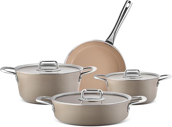 Ar Yıldız Neo-Ceramic 7 Parça Tencere Seti Bej