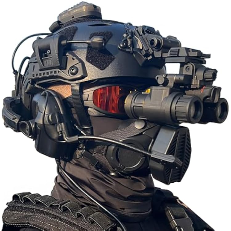 Tactical Fast Helmet Set Adjustable Airsoft Helmet with Noise Canceling Headset Paintball Mask Goggles Battery Bag Metal L4G24 and NVG Model for Outdoor Sports Cosplay BBS Game G