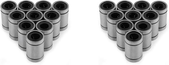 20Pcs LM8UU Linear Ball Bearings 8mm Linear Motion Ball Bearing Bushing Double Sealed for 8mm Rod 3D Printer CNC Parts