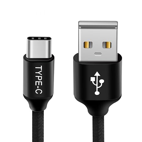micmi Type C, USB Type C to USB Cable Nylon Braided USB Type c Cable (Black 5Ft)
