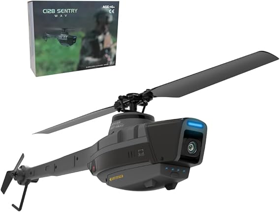 RC Helicopters for Adults, 2.4G RC 4CH Aerial Vehicle Reconnaissance Military Aircraft Helicopter Model With Camera, Indoor Outdoor RC Toys Gift (RTF)