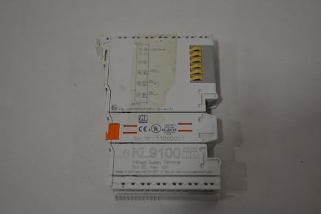 BECKHOFF KL9100 12 MM HOUSING Width, 24 VDC,25 to +60 Degree C, Current Load < 10 AMP, Green Power LED, Power Supply Terminal