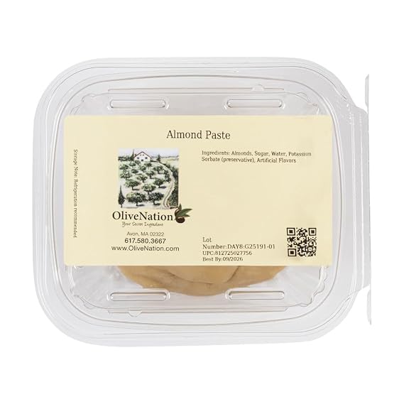 OliveNation Almond Paste - 112 oz | Ready to Use Creamy Smooth Almond Paste for Flavoring & Filling Cakes, Cookies, Confectionery, Candy, Baked Goods, Molding