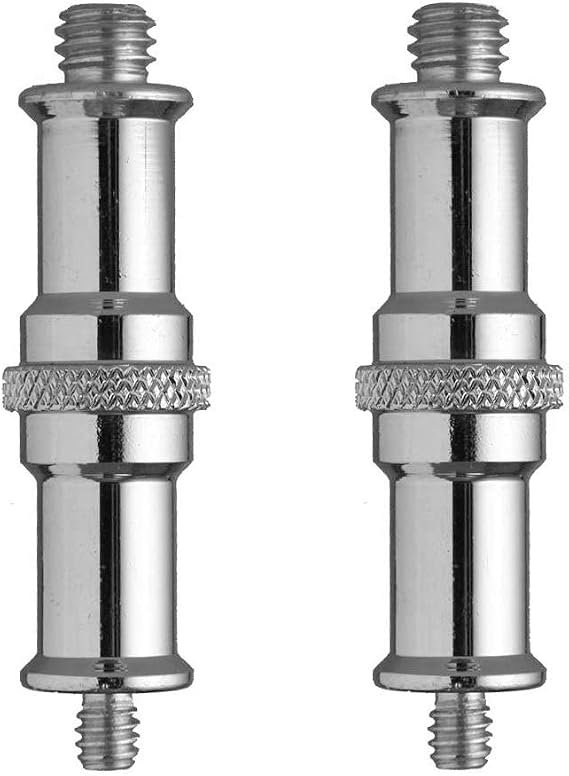 2 Pieces Standard 1/4 to 3/8 inch Metal Male Convertor Threaded Screw Adapter Spigot Stud for Studio Light Stand, Hotshoe/Coldshoe Adapter, Ball Head, Wireless Flash Receiver, Trigger
