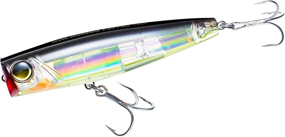 YO-Zuri 3D Inshore Popper Floating 70mm Salt Lure Color:Black Silver Chart