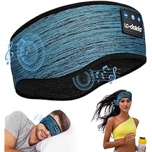 LC-dolida Boho Sleep Headphones Headband, Over Ear Bluetooth Headphones Wireless Womens Headbands, Wireless Earphones Sweat Resistant Band Music Sleeping Eye Mask Earbuds for Sports Unique Gifts