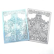 Metal Nested Die Cuts Symmetrical Gate Door Frame Cutting Dies for Card Making,Flower Lace Edge Cutting Dies Cut Stencils for DIY Scrapbooking Photo Album Decorative Embossing