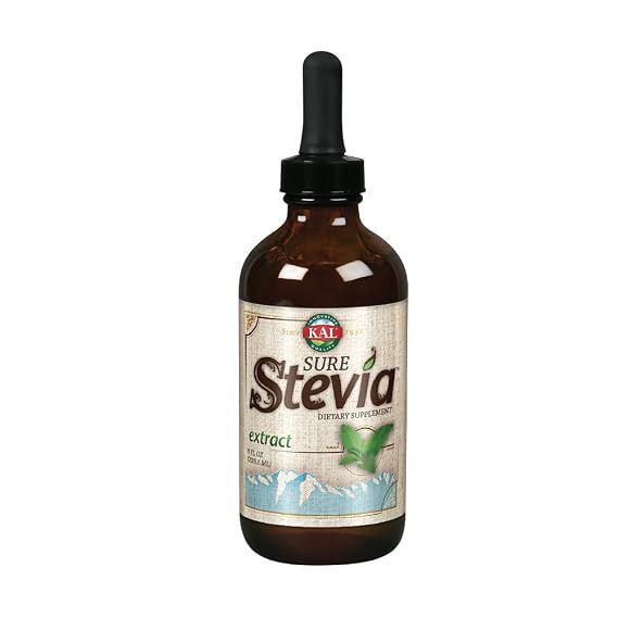 KAL Sure Stevia Extract Zero Calorie Sweetener, Low Carb, Plant Based Liquid Stevia Drops, Great Taste, Zero Sugar, Low Glycemic & Perfect for a Keto Diet, Approx. 1555 Servings, 8oz