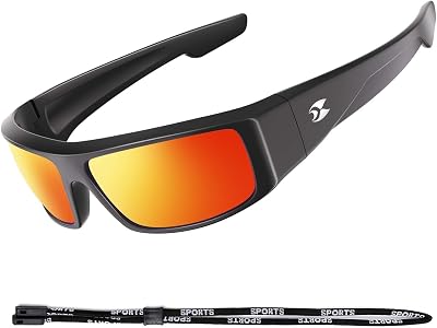 suoso Polarized Sports Sunglasses for Men: UV400 Protection Wrap Around Women Sun Glasses for Fishing Golf Running