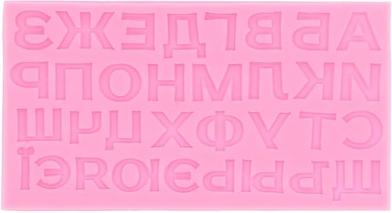 Russian Letters Silicone Mold, Non Stick Chocolate Mold Cake Baking Utensils DIY Ice Tray for Dessert Cake Decorating