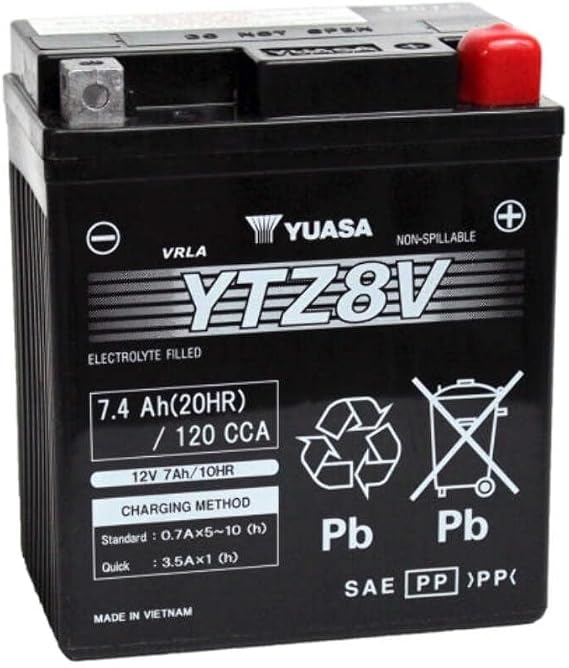 Yuasa YUAM728ZV YTZ8V Factory Activated YTZ High Performance AGM Battery