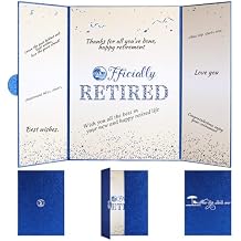 Blue Silver Retirement Party Decorations Large retirement Card Signing Guest Book Creative retirement Card for Men Women