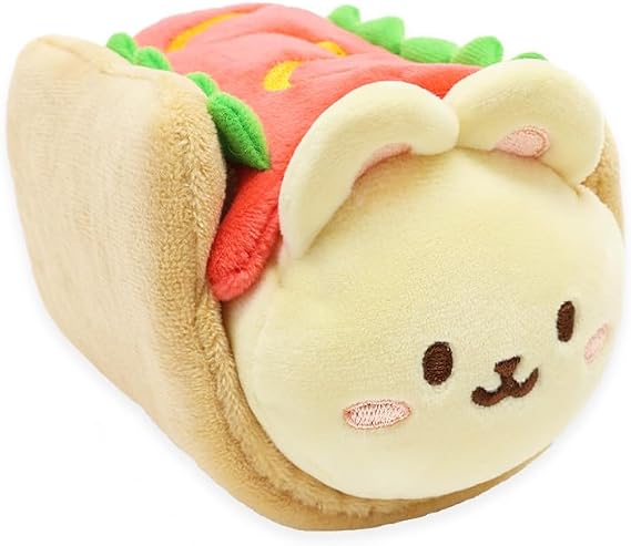Anirollz Hot Dog Bunniroll Plush Pillow, Kawaii Bunny Rabbit, 6"