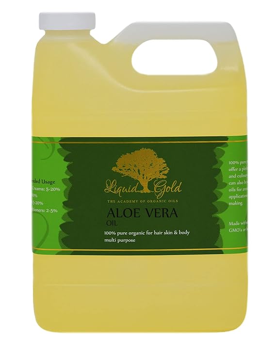 Liquid Gold Inc - 32 oz - Aloe Vera Oil - Natural Organic | Premium Moisturizing for Skin Hair Massage DIY Beauty
