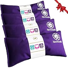 Lavender Eye Pillows - Yoga Eye Pillows Namaste Hot Cold Aromatherapy for Stress, Meditation, Spa, Relaxation Gifts - Made in USA by Happy Wraps - Set of 4 - Purple Cotton