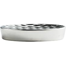 Soap Holder Ceramic Modern Multipurpose Shower Soap Bar Tray for Bathroom Bathtub Countertop Sink Kitchen, Argent