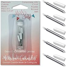 Carbide Blades for Cricut Explore Air 2 Vinyl Cutting Machines - Deep Cut 60 Degree - 5 Pack - Premium German Carbide - by Miss Kate Cuttables - Replacement Blade for Cricut Pazzles