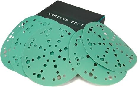 Serious Grit - 150mm 49-Hole Sanding Discs - P80-220 Assortment - 50 Pack