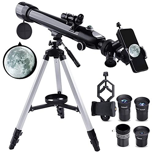 USCAMEL Refractor Telescope, 70mm Aperture 700mm Focal Length, 3 Rotatable Eyepieces, Tripod, Phone Adapter, Carrying Bag, Kids & Adults Beginners
