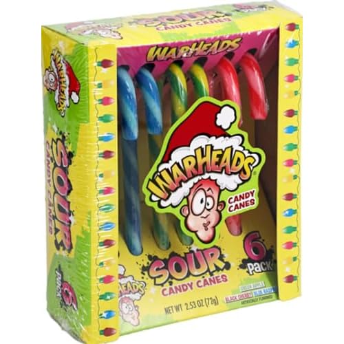 Holiday Candy Canes 12 Individually Wrapped Warheads Candy Canes 2 Boxes