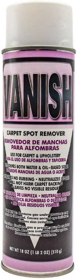 Vanish Carpet & Upholstery Spot Remover, 18 oz Fast-acting Carpet stain remover with deep-clean formula. No residue, safe on all fabrics, and easy to apply.