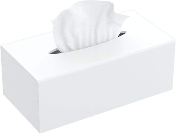 FEMELI Acrylic Tissue Box Cover,Rectangular Facial Tissue Holder Case Dispenser for Bathroom Kitchen Bedroom Office