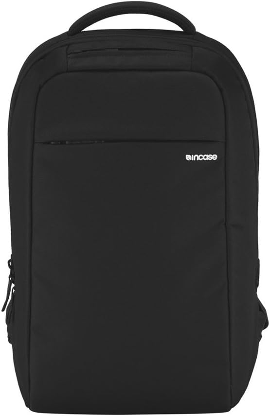 Incase ICON Lite Backpack - 16L Tech Backpack with Faux Fur 16" Laptop Compartment, Quick Access Pocket - Lightweight, Organized, 3 Zippered Pockets - Black