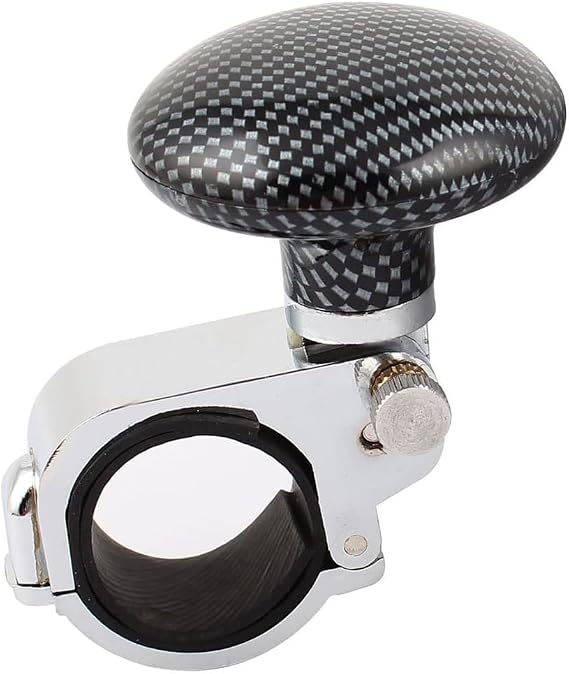 Metal + ABS Truck Steering Wheel Suicide Spinner Handle Power Ball Booster Spin Knob Clamp Fit for Universal Car (Black)