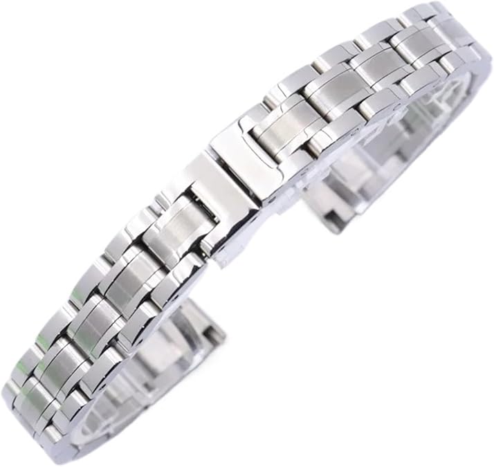 Stainless Steel Watch Strap 8mm 10mm Folding Buckle Universal Strap Metal Replacement Wristwatch Band Accessories