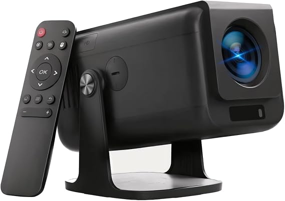 Smart 2025 New Projector 4K 1080P with Built in Apps, 500 ANSI WiFi 6 Bluetooth 5.0 Portable Outdoor Projector, Low Blue Light, Works with Gaming Consoles/Phones/Streaming Apps (Black)