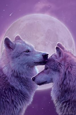 Loving Wolves by Vincent Hie Nature Wolves Print Wall Decor Nature Decorations for Bedroom Cool Wall Art Print Poster 24x36