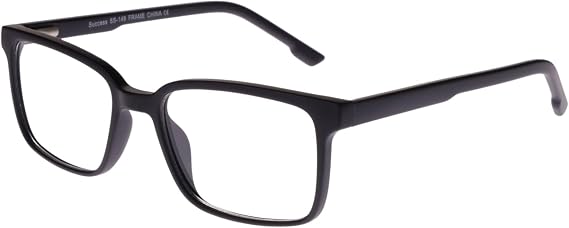 XPL SUCCESS SS-146 Rectangular Eyeglass Frame, Matte Black, 47-16-135