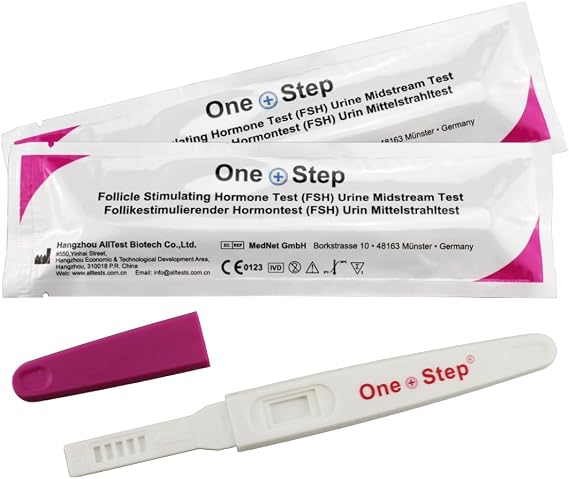 One Step Female Fertility Test Midstream, 2 Test Pack, Peri Menopausal, Menopause Testing Kit, Home Urine FSH Test