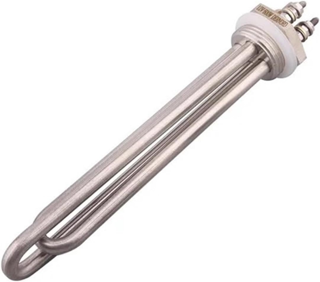 DN25 Immersion Tubular Electric Heater 12V 24V 36V 48V 300W 600W 900W 1200W 1500W 304SS Solar DC 1 inch Water Heating Element(LocknutX accessories,24V_900W)