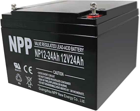 NPP Battery 12V 24Ah SLA Battery Rechargeable Replacement Battery Sealed Lead Acid battery With Internal Thread (INT) Terminal for Fish Finder, Mobility Scooter, Trolling Motor