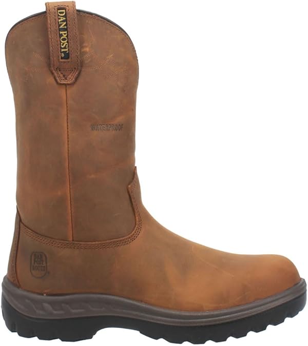 Dan Post Boots Mens Cummins 11 Inch Waterproof Steel Toe Work Safety Shoes Casual - Brown