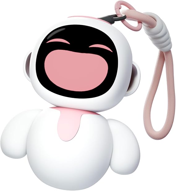 ENERGIZE LAB Eiliko Coral Pink - Your Tiny AI Charm Robot that Matches Every Daily Outfit, Fun Electronic Pendant Toys, for Couples and Best Friends.
