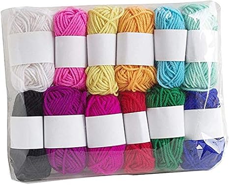 COPYLOVE 12Pcs Color Crochet Yarn Set, Soft Knitting Yarn, Premium Acrylic Yarn Acrylic Great for Mini Knitting and Crochet Projects