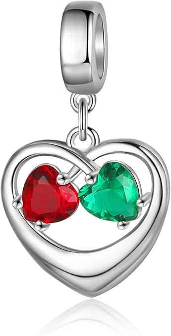 JewelOra Personalized Photo Feet Charm Bead Fit Pandora Bracelet Necklace Customized Engraved Name Heart Charm Bead with Simulated Birthstones Jewelry Gift for Mother Daughter Sister