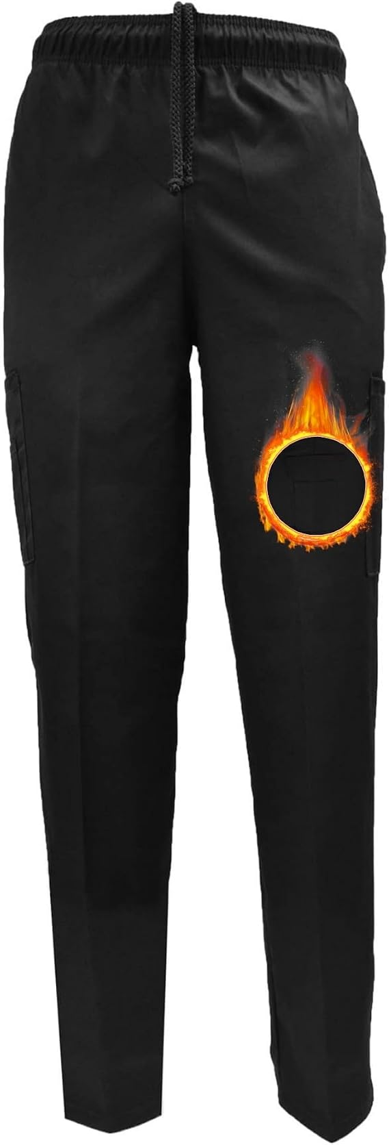 M&M SCRUBS Classic 6 Pocket Black Chef Pants with Multi-Pack Quantities Available