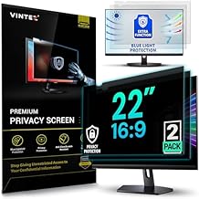 VINTEZ [2 Pack] 22 Inch 16:9 Privacy Screen for Computer Monitor and Laptop - Anti Glare Protector Film Blue Light Filter Eye Protection - Computer Screen Privacy Shield