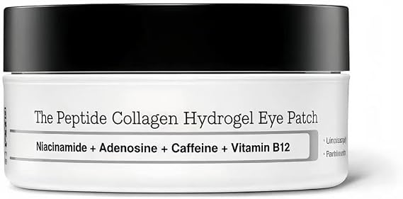 Peptide Collagen Hydrogel Eye Patches (60 Patches) with Spoon - Korean Skincare to Reduce Dark Circles, Puffiness & Wrinkles for Sensitive Skin