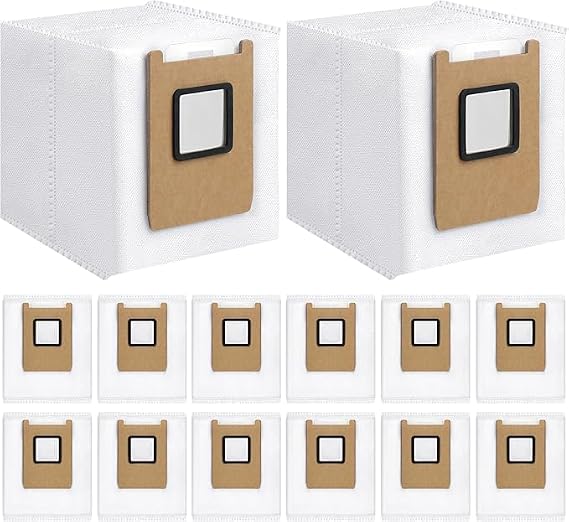 16 Pack Replacement Dust Bags for Eufy E28 Omni / E25 Omni / C28 Omni Robot Vacuum Replacement Vacuum Bags 3L Large Capacity Disposable Bag 4-Layer Replcement