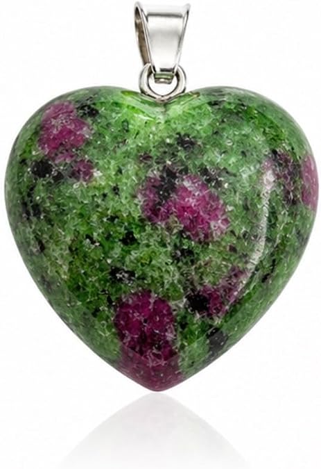CRYSTALMIRACLE Natural Ruby In Zoisite Crystal Pendant Necklace Gemstone Fashion Accessory Men Women Gift Handcrafted
