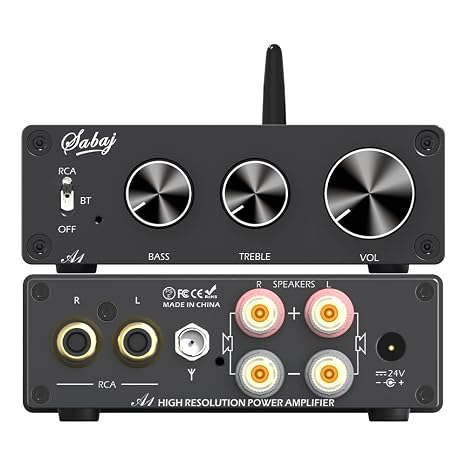 Sabaj A1 Amplifier Home Audio, Portable Stereo Amplifier Uses Infineon's Power Amplifier Chip MA12070, Bluetooth 5.0 with 2 * 80W Output Power