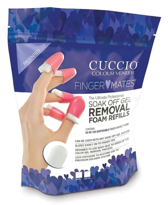 Cuccio Finger Mates Soak-Off Gel Removal System Reusable Non-Woven Pads for Easy Gel Polish Removal 10 Count
