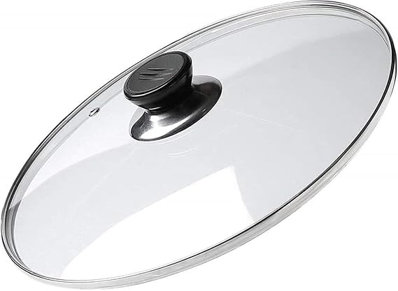 Tempered Glass Pan Lid, Frying Pan Steamer Cover, Universal Replacement, Clear-18 cm