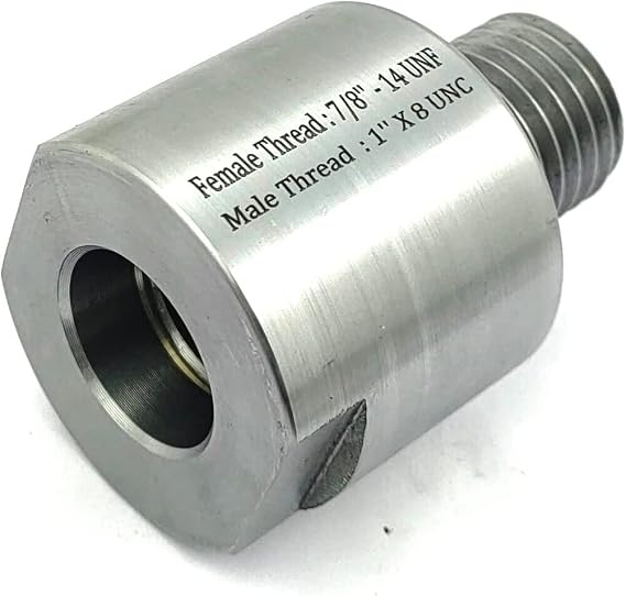 Woodworking Lathe Headstock Spindle Adapter ((MT 1" X 8 TPI TO FT 7/8" X 14 TPI))